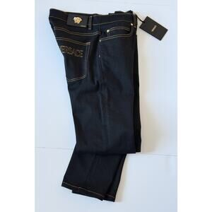 Versace Men’s Black Stretch Denim Jeans Size 34 US 1011841 NWT $950